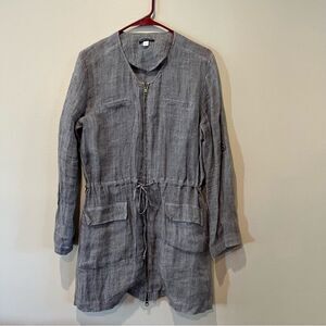 Eileen Fisher 100% Linen Lightweight Zip jacket Sz S